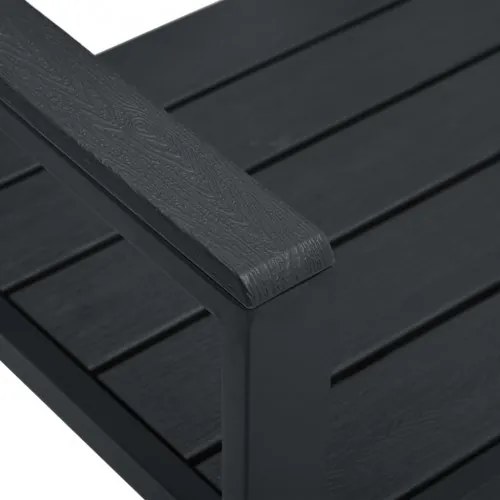 vidaXL Záhradná lavička 120 cm, HDPE, čierna, drevený vzhľad-