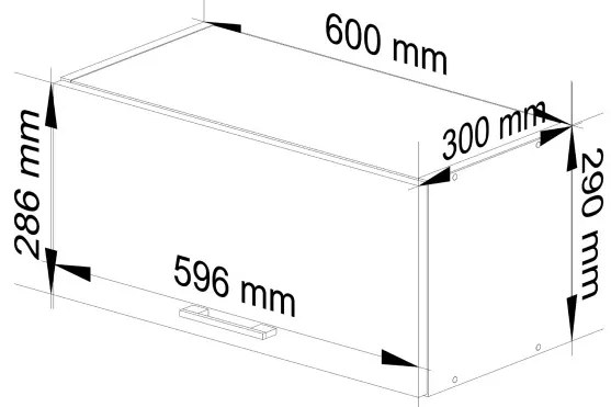 Horná kuchynská skrinka OLIWIA W60OK biela / červená, lesk