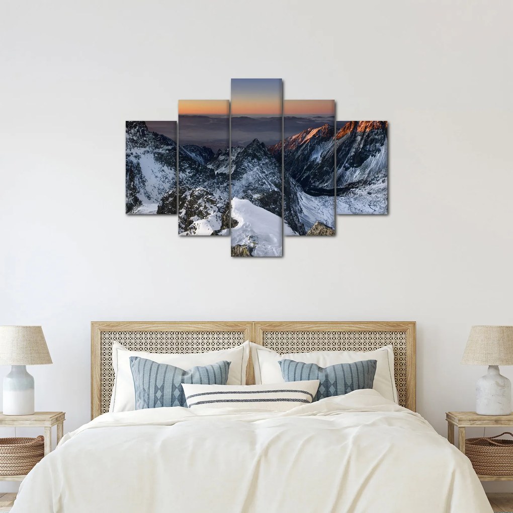 Obraz - Východ slnka v horách (150x105 cm)