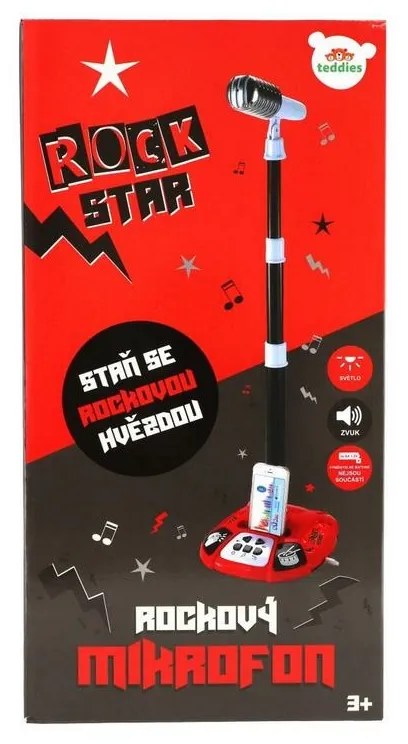 Teddies Mikrofón karaoke ROCK STAR so svetlom a zvukom