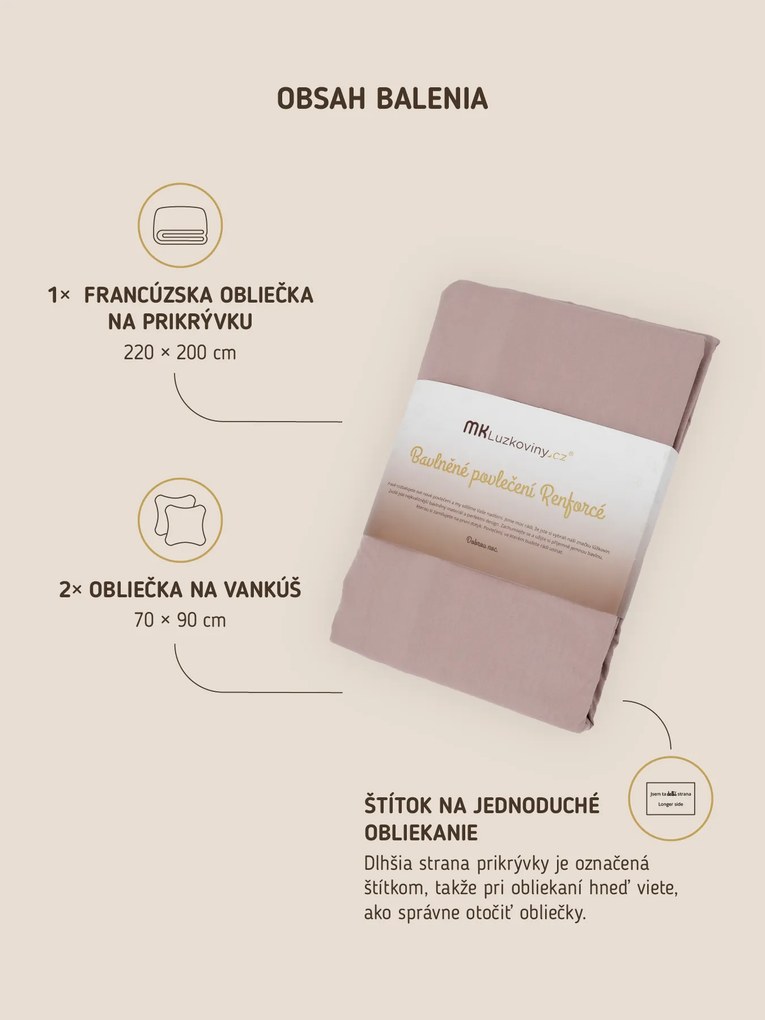 Francúzske bavlnené obliečky Renforcé - Tekvica