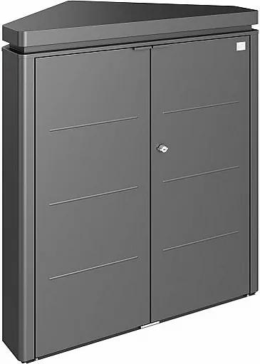 Úložný rohový box CornerBoard (tmavo sivá metalíza) 117x76x127 cm