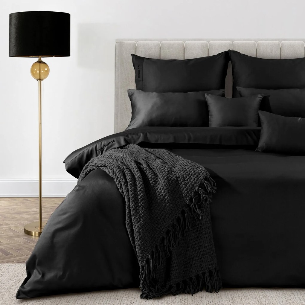 MAKOSATÉNOVÉ OBLIEČKY EVA MINGE ELEGANT1B 200X220 CM, 2 KS 70X80 CM ČIERNE