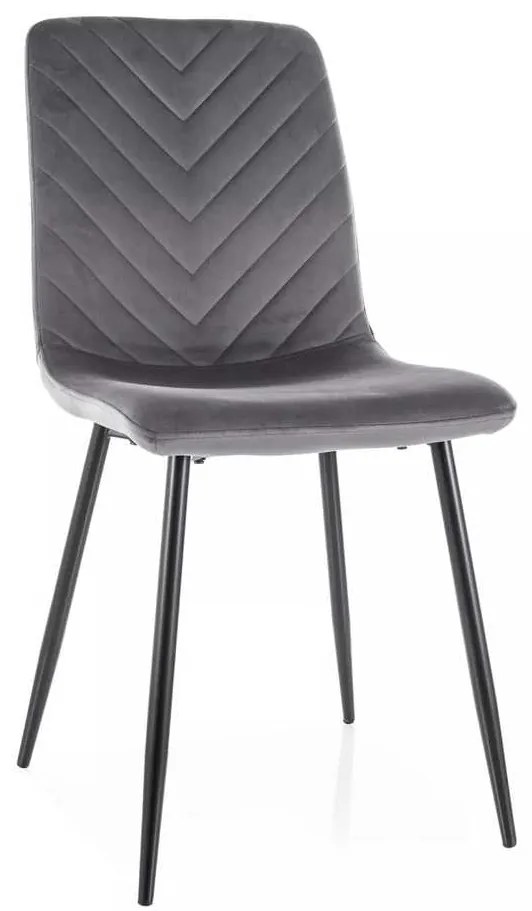 Jedálenská stolička Freville Velvet, sivá