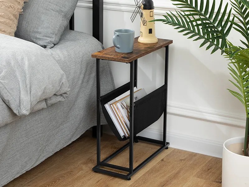 Príručný stolík Vasagle Olmira 45 cm čierny/hnedý