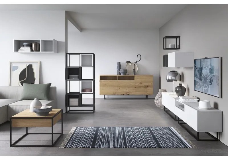 Piaski Závesný TV stolík Moyo 120 cm biely mat