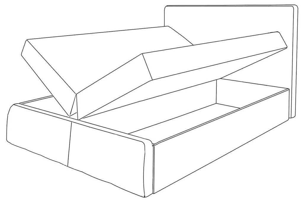 Wilsondo Čalúnená boxspring manželská posteľ Leila s matracom - hnedá Rozmer: 180x200