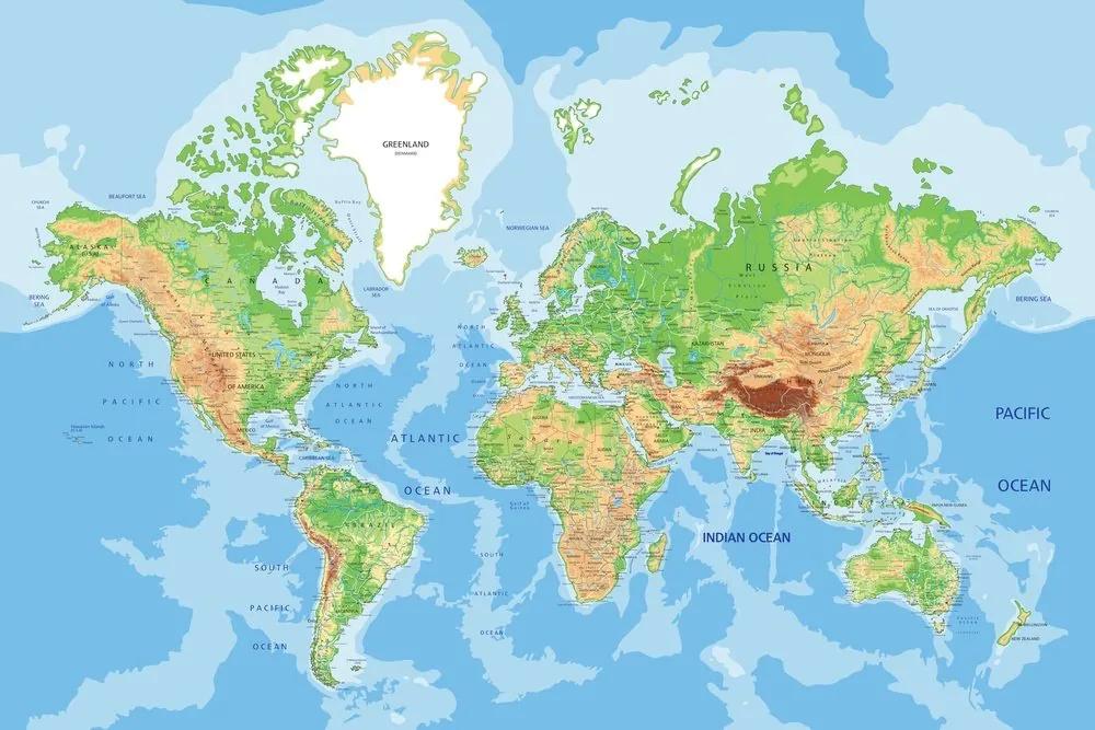 Obraz klasická mapa sveta - 90x60
