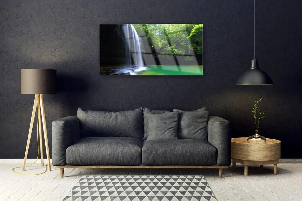 Obraz plexi Vodopád príroda les jazero 100x50 cm
