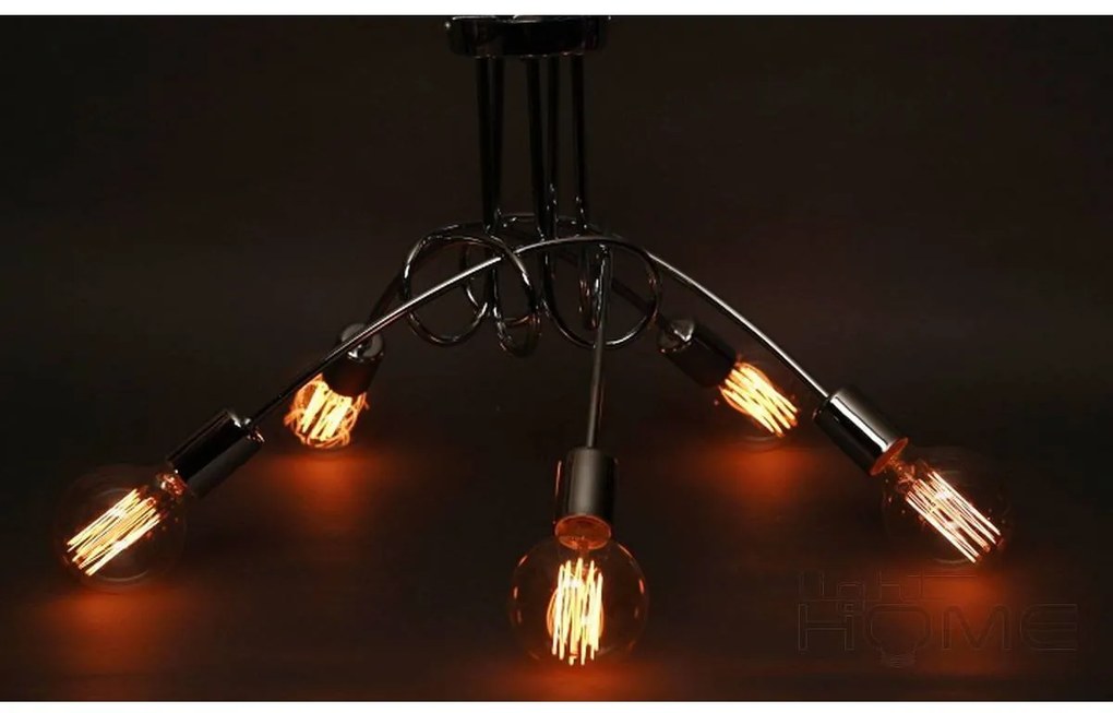 Stropné svietidlo Edison 3, chrómové telo svietidla