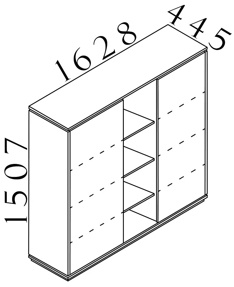 Vysoká skriňa Creator 162,8 x 44,5 x 150,7 cm, biela / antracit