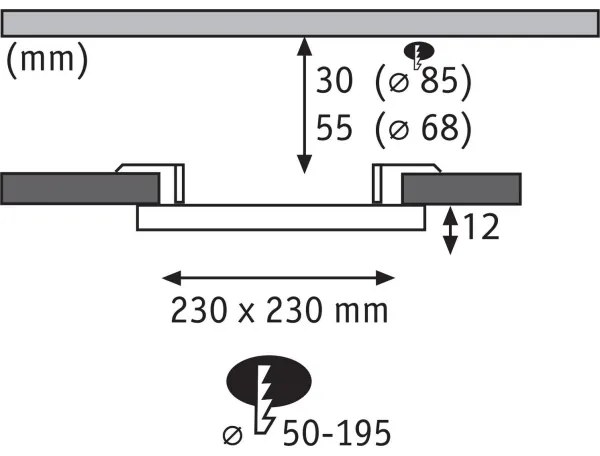 Paulmann 79967 - LED/16W IP44 stmievateľné kúpeľňové podhľadové svietidlo AREO 230V