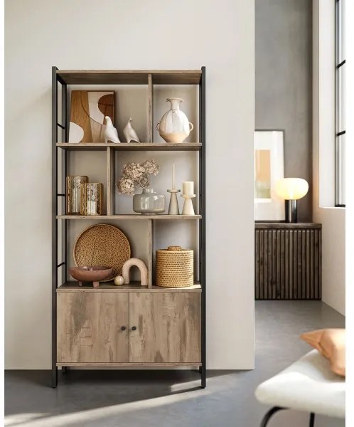 Knižnica NAVARO hnedá/čierna