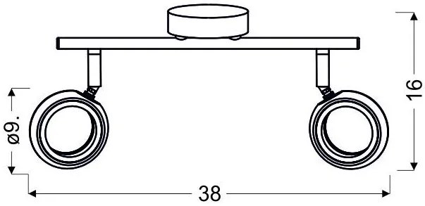 Candellux AURELION Spot 2X4W LED Chrome 3000K 92-65575