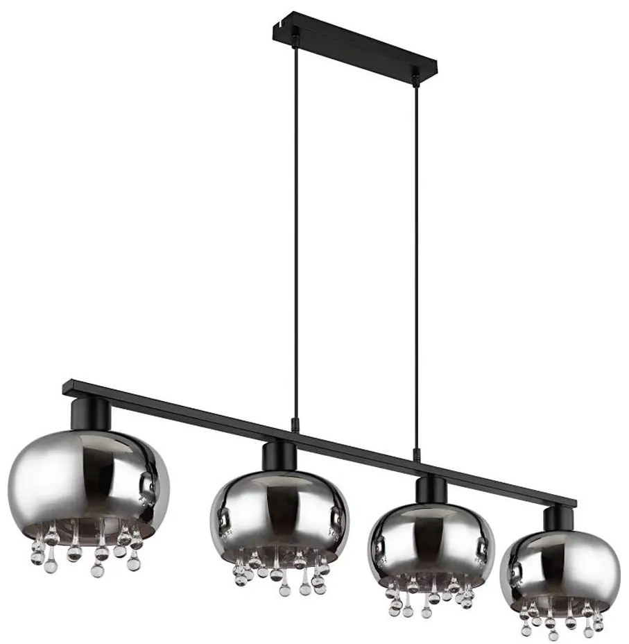 Globo 15839-4H - Luster na lanku CORRY 4xE27/9W/230V čierna