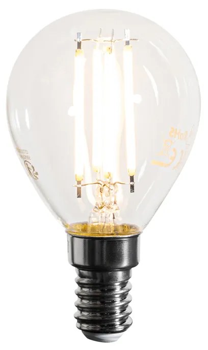 Sada 5 stmievateľných LED žiaroviek E14 Filament G45 číra 4W 470 lm 2700K