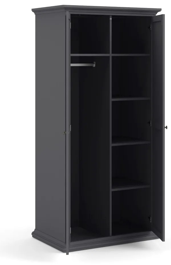 Sivá šatníková skriňa 96x201 cm Paris – Tvilum