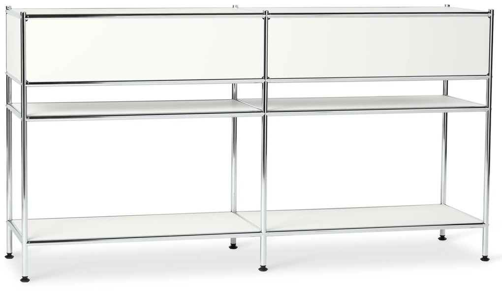 Kovový konzolový stolík »CN3« s 2 zásuvkami, biely