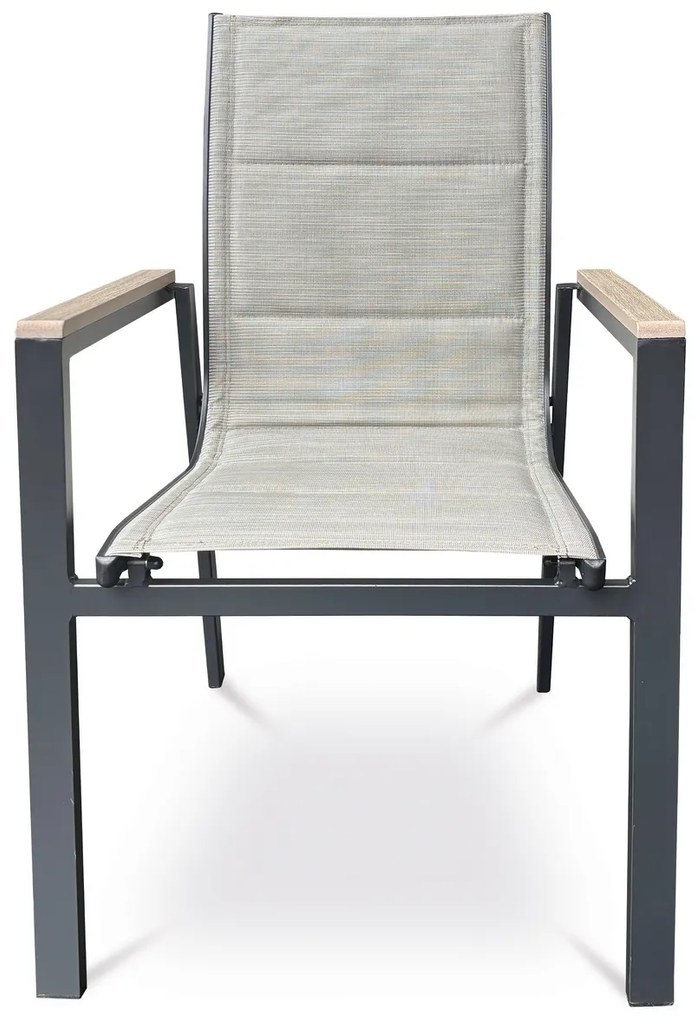 Autronic Záhradná stolička, hliník, textil, béžová, AZC-S1110 BK
