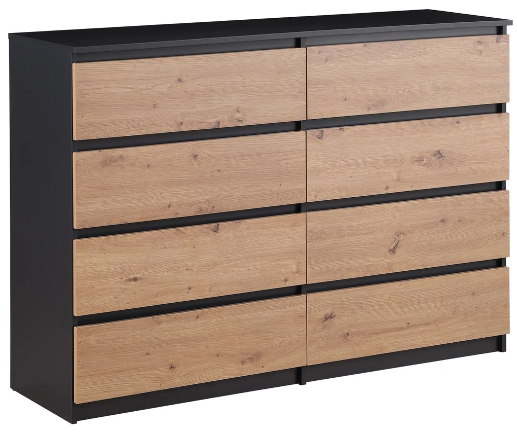 Komoda Houseland Malwax 01 dub artisan/antracitovo sivá