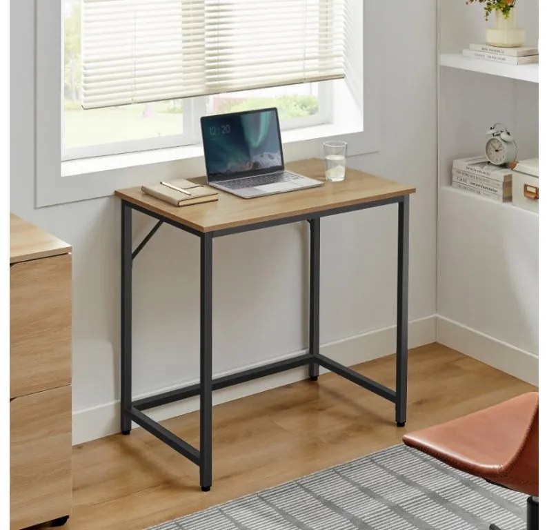 Set do pracovne stôl TAYLOR 80x50 cm dub sonoma + kreslo AVOLA VELVET kráľovsky modré