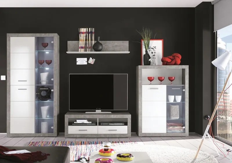 Obývacia stena Stone, s osvetlením