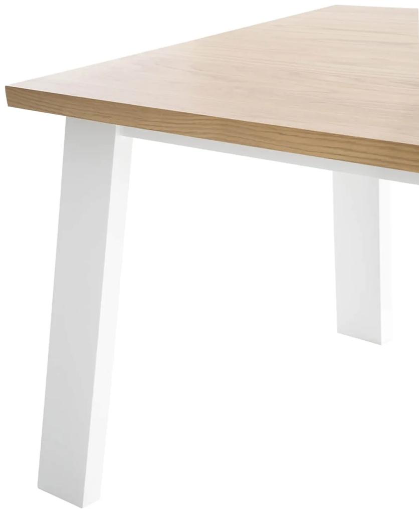 Stôl miona 140 x 90 cm bielo-hnedý MUZZA