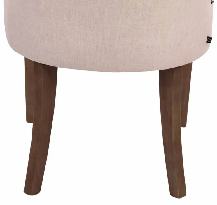 Jedálenská stolička Aberdeen - látka, drevené nohy antik svetlé - Krémová