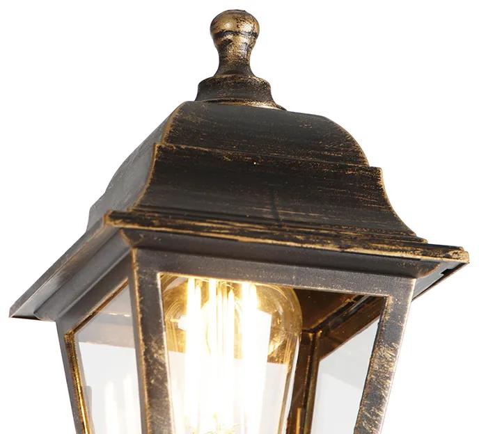 Klasický lampáš starožitné zlato 3-svetlo IP44 - kapitál