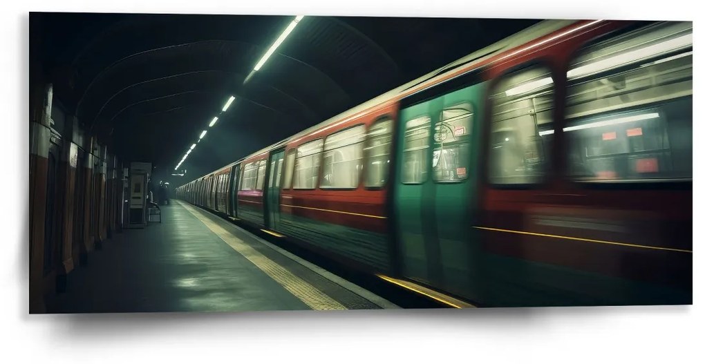 Sablio Obraz Metro na tmavej stanici - 110x50 cm