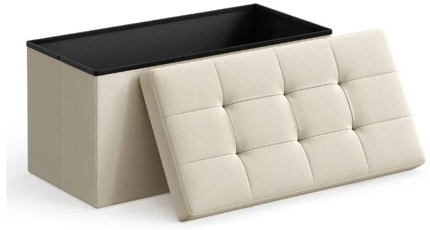 Taburet s úložným priestorom OTTOMAN 76x38 cm, krémový