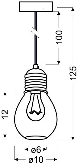 Candellux GLIVA Luster 1X60W E27 Chrome (Without bulb) 31-58652