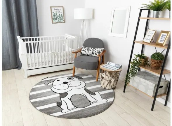 Koberec KRUH PETIT PUPPY PSÍK sivý