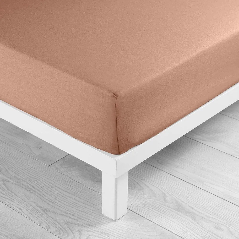 Napínacia bavlnená plachta v lososovej farbe 160x200 cm Lina – douceur d'intérieur