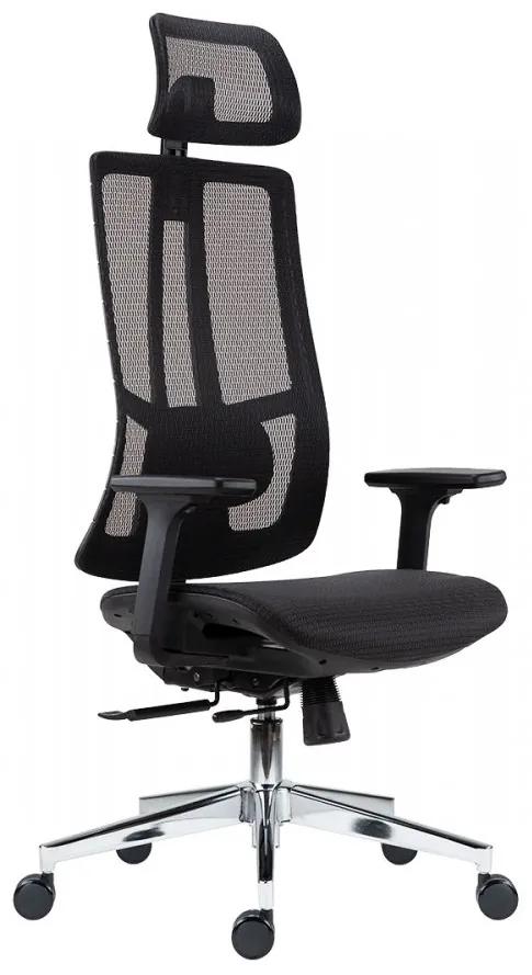 Kancelárska ergonomická stolička RUBEN — sieťovina, čierna, nosnosť 150 kg