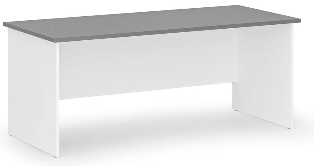 Kancelársky písací stôl PRIMO WHITE, 180x80 cm, biela/grafit