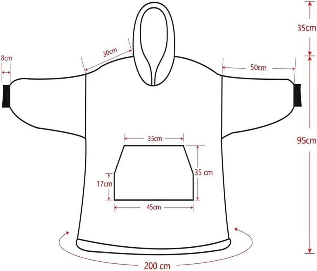 XPOSE® Barančeková mikinová deka - béžová