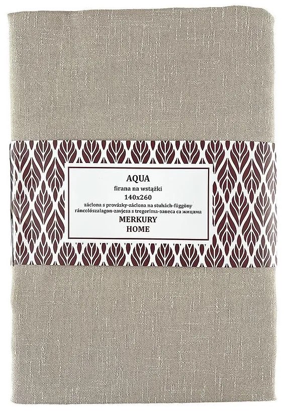 Záclona na šnurovanie AQUA polyester béžová 140x260 Merkury Home