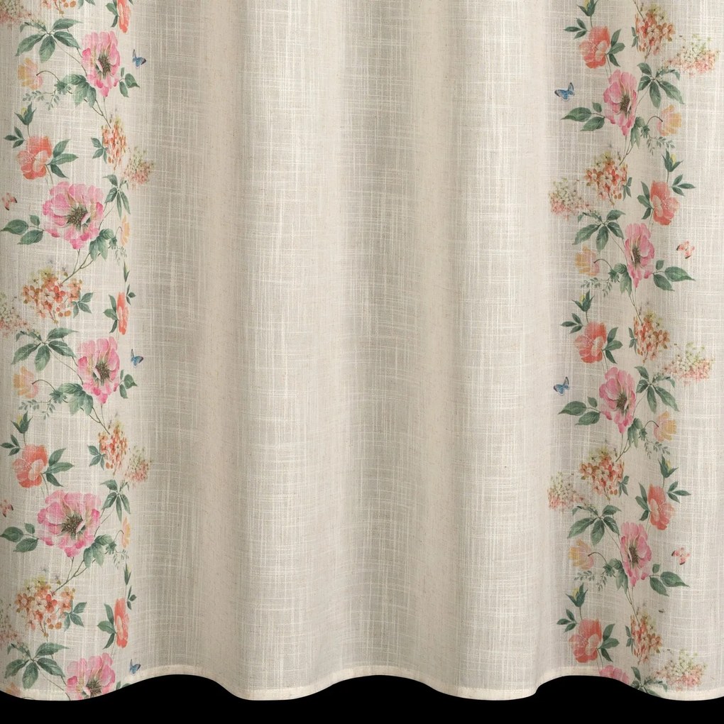 ZÁVES NA KRÚŽKOCH VANESA 140X250 CM KVETY