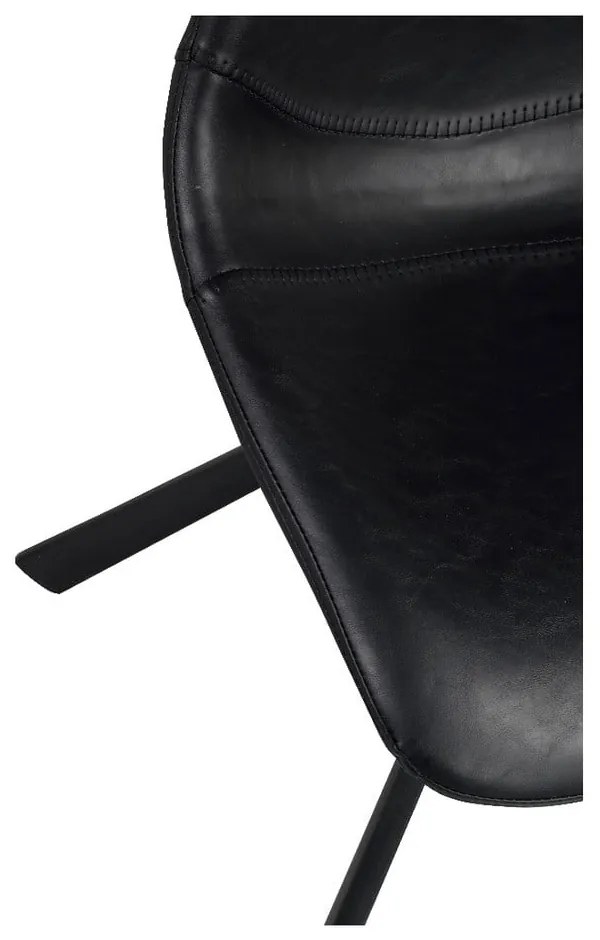 Čierna jedálenská stolička s čiernymi nohami Rowico Alpha