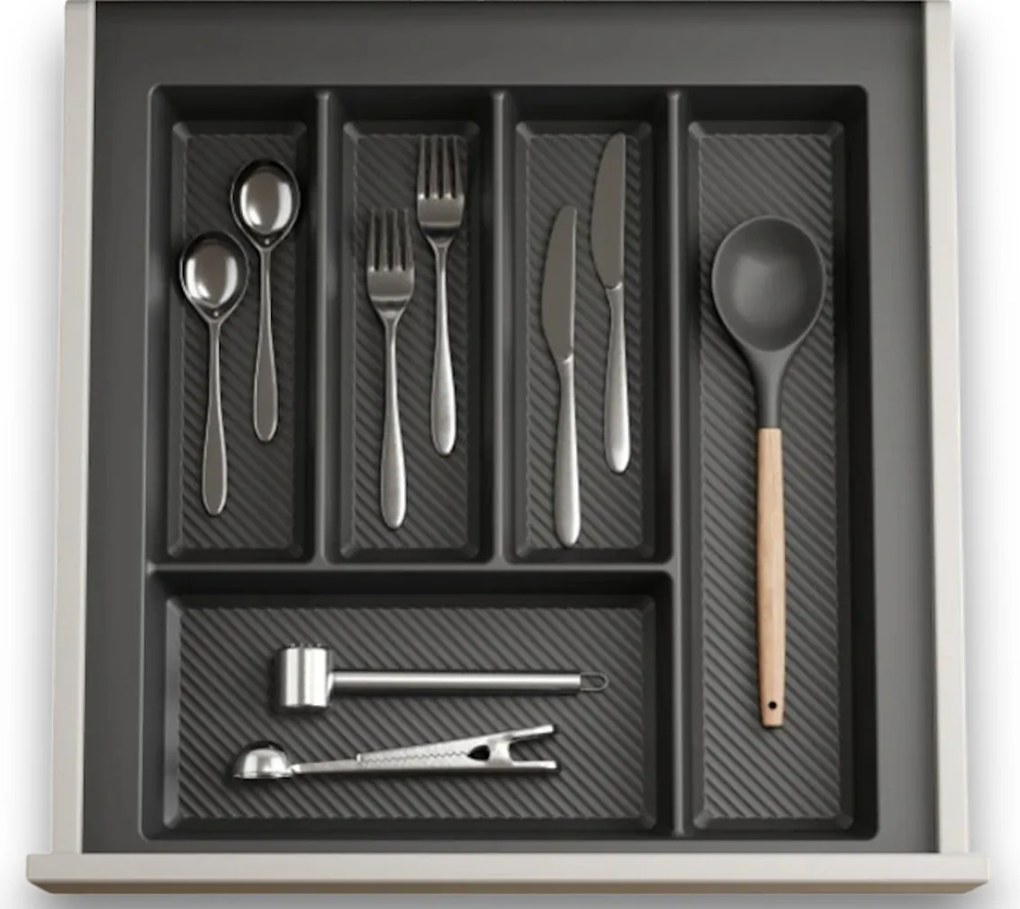 IN-DURO Príborník STRIPES 34 - 40 cm s hĺbkou 42 - 49 cm, antracit