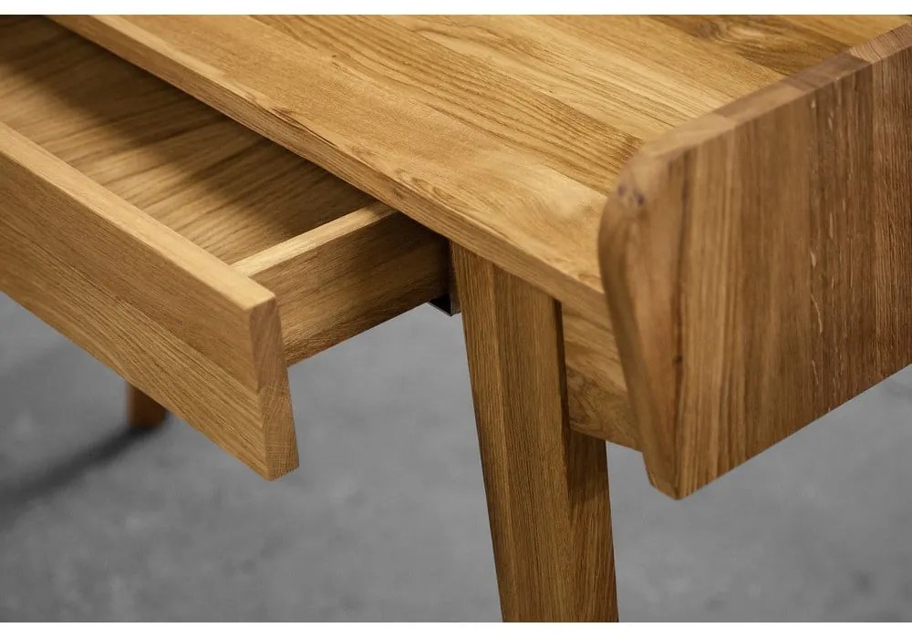 Toaletný stolík z dubového dreva so zrkadlom 110x45 cm Retro - The Beds