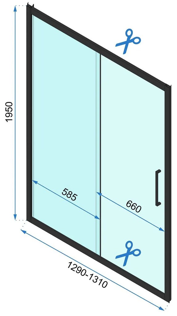 Rea Rapid Slide, 3-stenový sprchovací kút 130 (dvere) x 100 (stena) x 100 (stena) x 195 cm, 6mm číre sklo, zlatý lesklý profil, KPL-09427