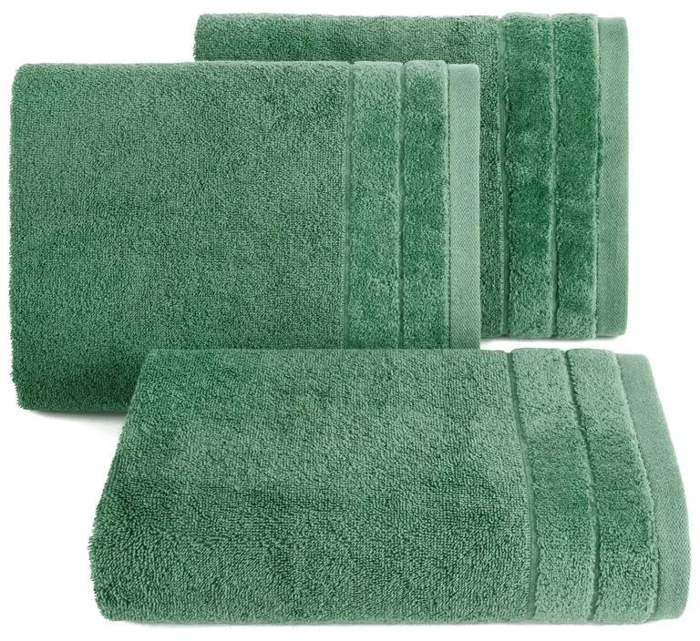 Klasický zelený uterák DAMLA s jemným pásom Rozmer: 30 x 50 cm