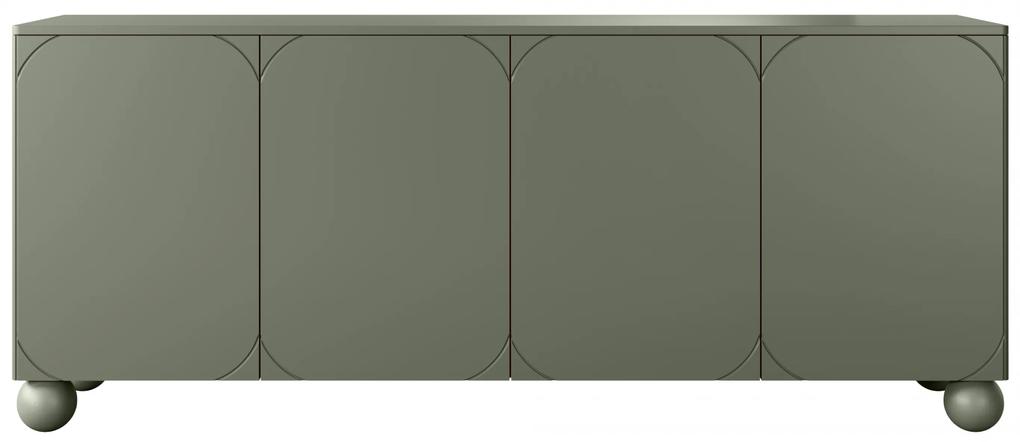 Komoda Sonatia II so 4 ukrytými zásuvkami 200 cm - olivová