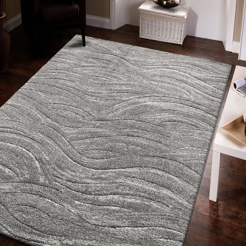 Koberec Serenity v sivej farbe s decentným vzorom Šírka: 200 cm | Dĺžka: 290 cm