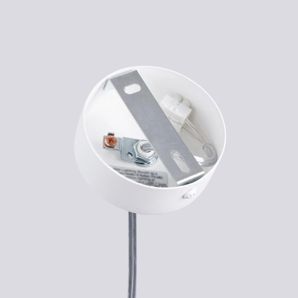 Závesné svietidlo Lami, 1x biele kovové tienidlo