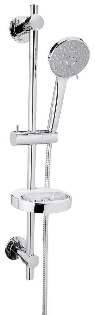 Invena Milos, sprchový stĺp na prísavky 70cm, 3-funkčná sprchová hlavica, chrómová , INV-AU-21-P01-L