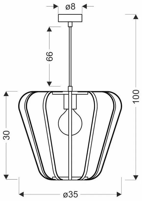Čierne kovové závesné svietidlo ø 35 cm Jonas - Candellux Lighting