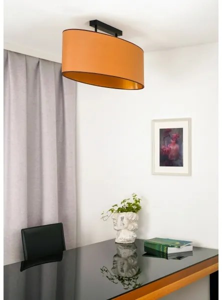 Duolla - Prisadený luster OVAL VEGAN 2xE27/15W/230V hnedá